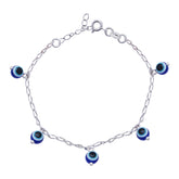 Silver evil eye bracelet